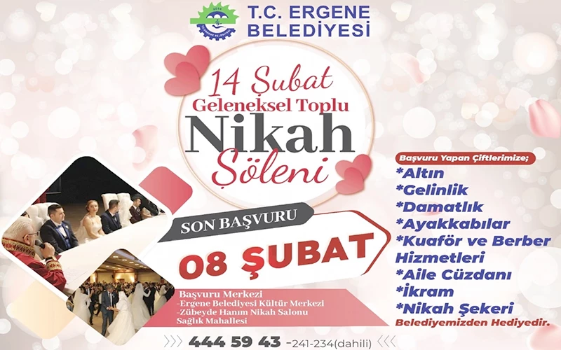 ERGENE’DE GELENEKSEL TOPLU NİKAH ŞÖLENİ KAYITLARI BAŞLADI