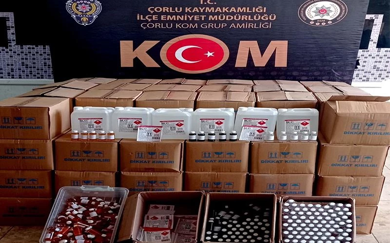 TEKİRDAĞ’DA 2,5 TON ETİL ALKOL ELE GEÇİRİLDİ