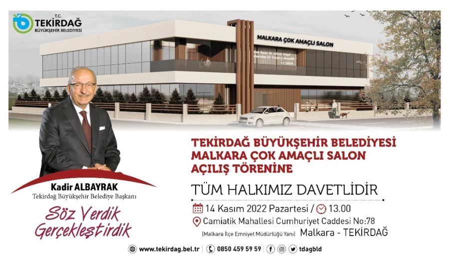 MALKARA ÇOK AMAÇLI SALON’U 14 KASIM’DA  HİZMETE AÇILIYOR
