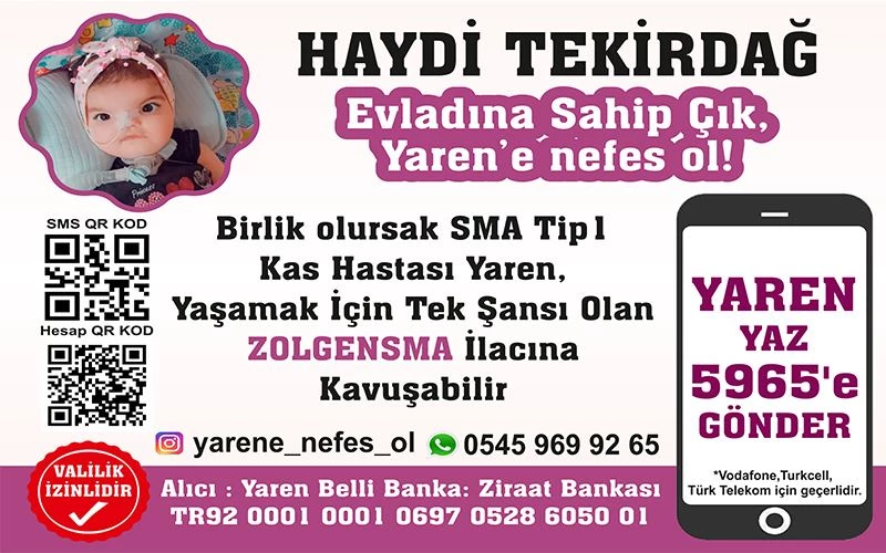 YAREN’E NEFES OL’A SARAY BELEDİYESİ’NDEN DESTEK