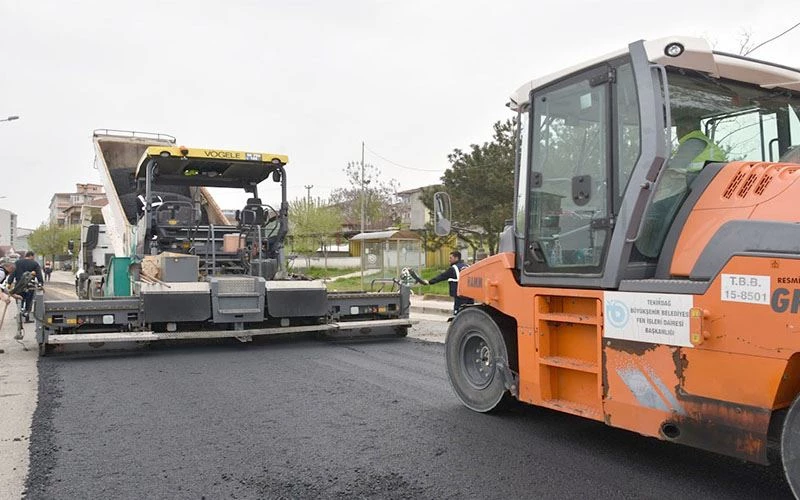 ÇERKEZKÖY’DE 1500 TON ASFALT DÖKÜLDÜ