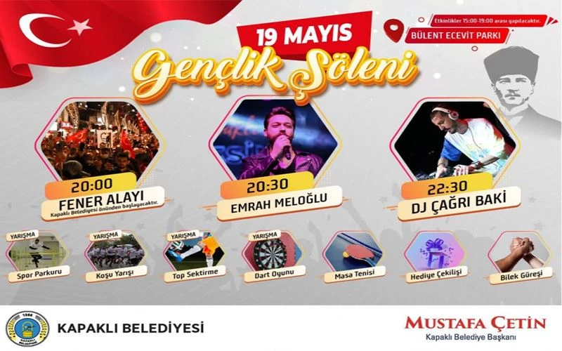 KAPAKLI’DA 19 MAYIS GENÇLİK ŞÖLENİ DÜZENLENECEK