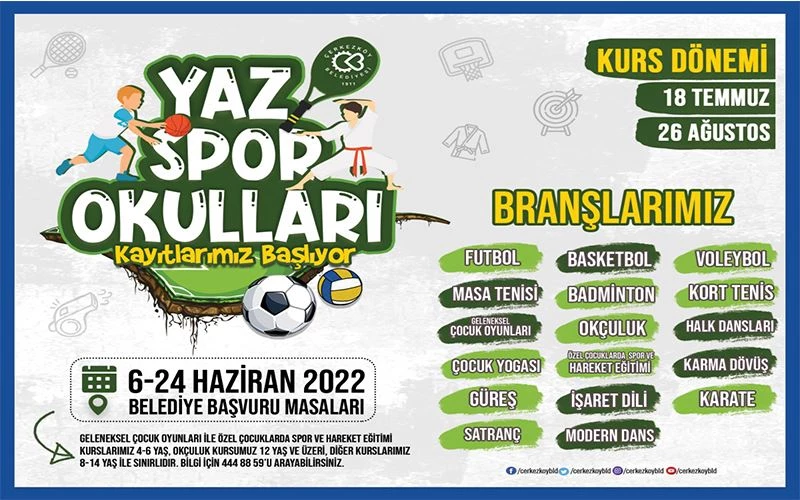 ÇERKEZKÖY’DE YAZ SPOR OKULU KAYITLARI BAŞLIYOR