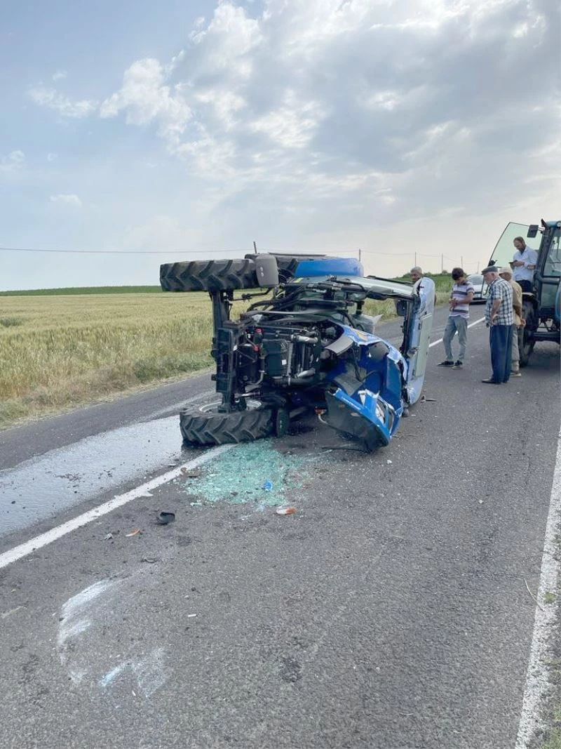 TRAKTÖR DEVRİLDİ: 1 YARALI