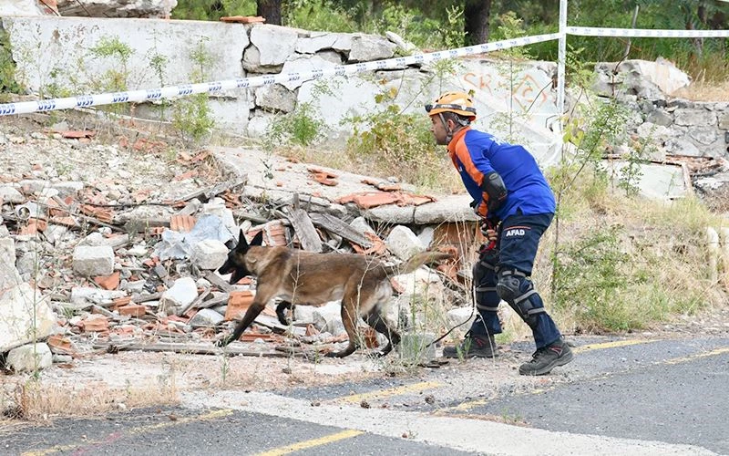 KÖPEKLERLE ARAMA KURTARMA TATBİKATI YAPILDI! 
