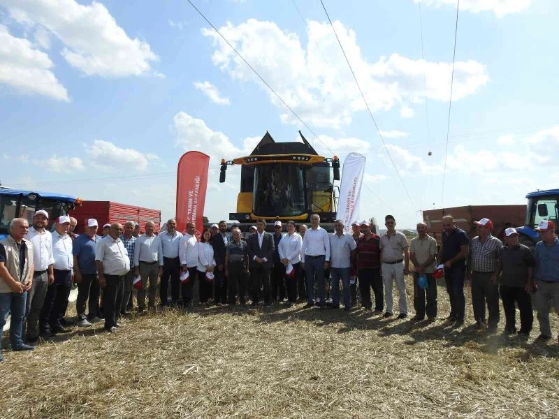 EDİRNE VALİSİ BİÇERDÖVERE BİNDİ AYÇİÇEĞİ HASADI YAPTI