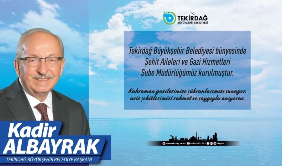 BÜYÜKŞEHİR BÜNYESİNDE ŞEHİT AİLELERİ VE GAZİ HİZMETLERİ ŞUBE MÜDÜRLÜĞÜ KURULDU