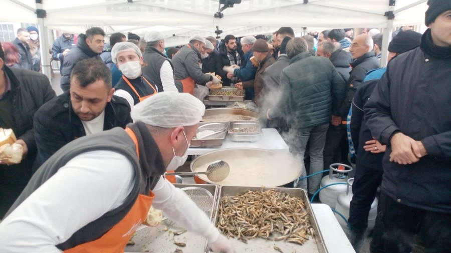 TONLARCA HAMSİ KAPIŞ KAPIŞ DAĞITILDI