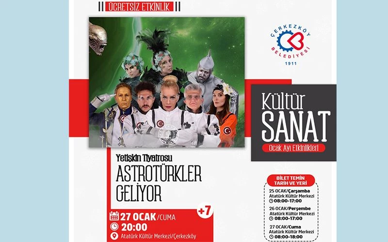 ASTROTÜRKLER GELİYOR OYUNU ÇERKEZKÖYLÜ TİYATROSEVERLER İLE BULUŞACAK