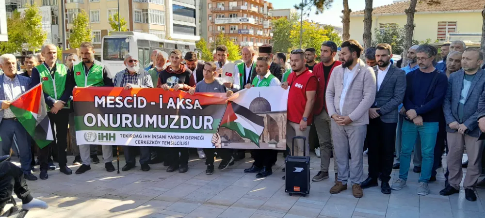 İHH ÇERKEZKÖY’DE İSRAİL’İ PROTESTO ETTİ