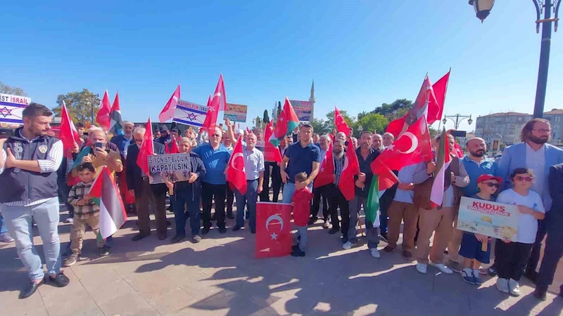 TEKİRDAĞ’DA İSRAİL’E LANET, FİLİSTİN’E DESTEK GÖSTERİSİ