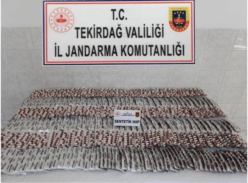 ÇORLU’DA 3 BİN 660 SENTETİK HAP ELE GEÇİRİLDİ