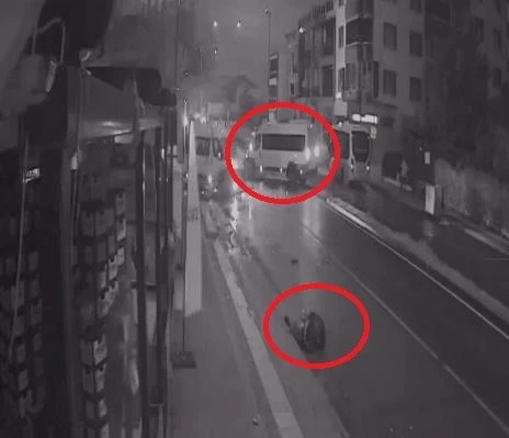 METRELERCE SÜRÜKLENDİĞİ ANLAR KAMERADA: 2 YARALI