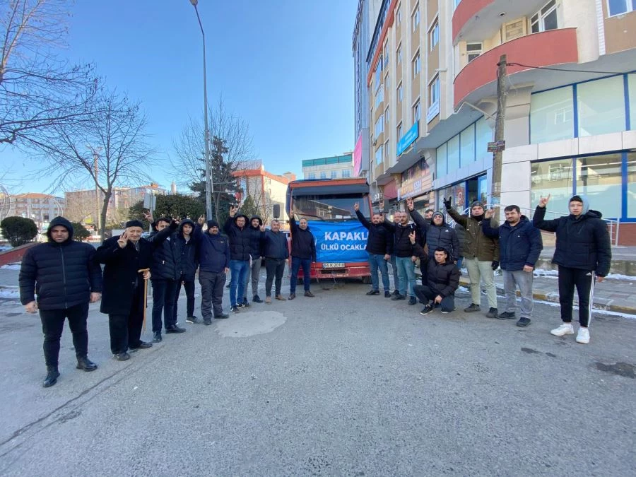 KAPAKLI ÜLKÜ OCAKLARI İLÇE BAŞKANLIĞI AFET YARDIM ARACI YOLA ÇIKTI