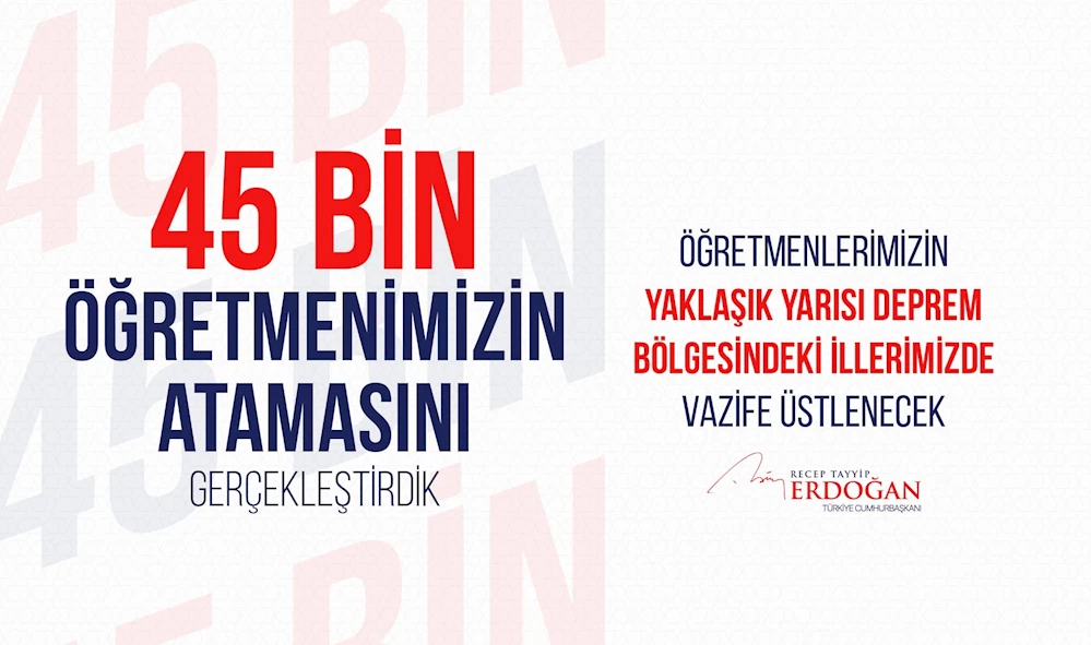 MESTAN ÖZCAN 45 BİN ÖĞRETMEN ATAMASINI DEĞERLENDİRDİ