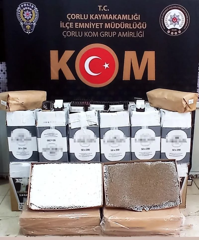 TEKİRDAĞ’DA 145 BİN ADET MAKARON ELE GEÇİRİLDİ