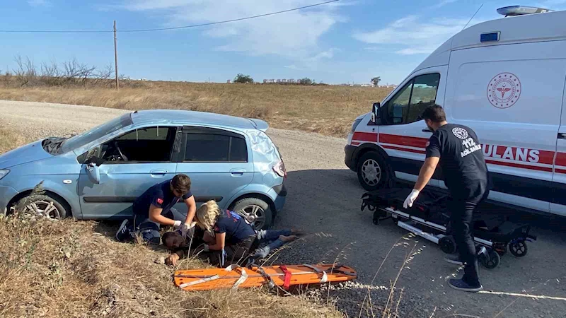 VİRAJDA MICIRA KAPILAN OTOMOBİL TAKLA ATTI: 1 YARALI