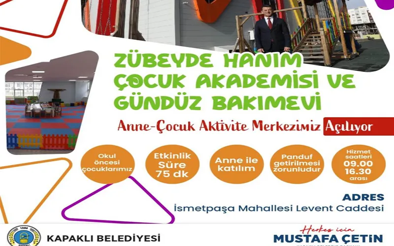 ZÜBEYDE HANIM ÇOCUK AKADEMİSİ VE GÜNDÜZ BAKIMEVİ İLK MİSAFİRLERİNİ BEKLİYOR