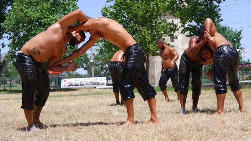 PEHLİVANLAR, 40 DERECE SICAKTA 663. TARİHİ KIRKPINAR YAĞLI GÜREŞLERİ’NE HAZIRLANIYOR