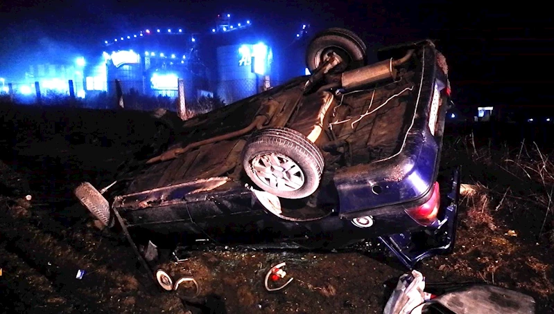 EDİRNE’DE OTOMOBİL TAKLA ATTI: 1 YARALI