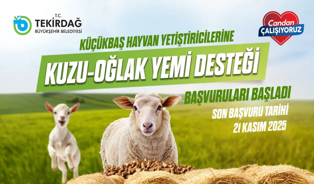 KÜÇÜKBAŞ HAYVAN YETİŞTİRİCİLERİNE KUZU-OĞLAK YEM DESTEĞİ BAŞVURULARI BAŞLADI