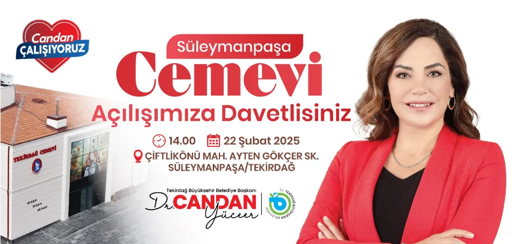TEKİRDAĞ BÜYÜKŞEHİR BELEDİYESİ CEMEVİ AÇILIŞI YAPACAK
