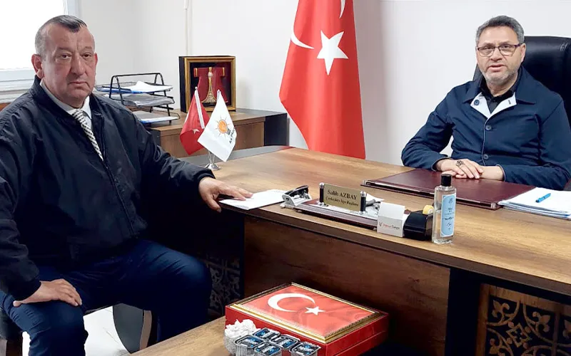 YAŞAR KUŞ AK PARTİ İLÇE BAŞKANI AZBAY’I ZİYARET ETTİ