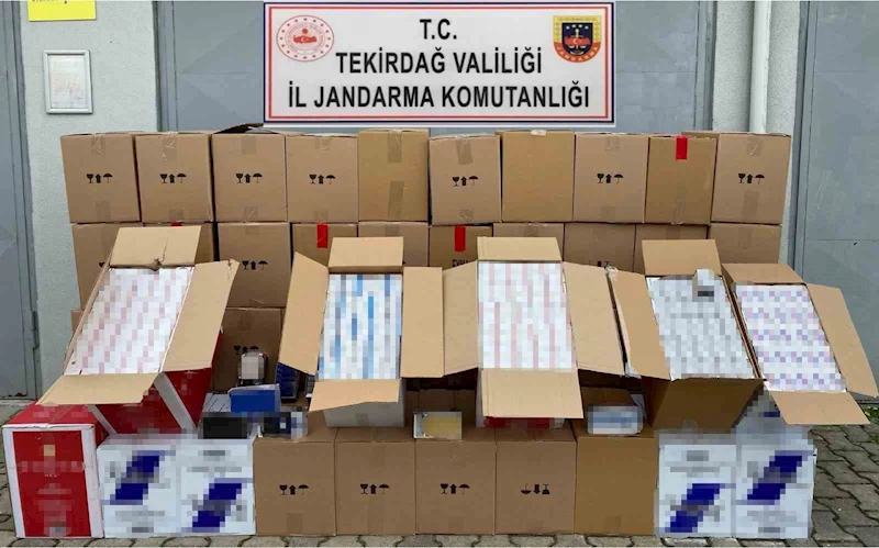 TEKİRDAĞ’DA JANDARMADAN MAKARON OPERASYONU: 550 BİN BOŞ MAKARON ELE GEÇİRİLDİ