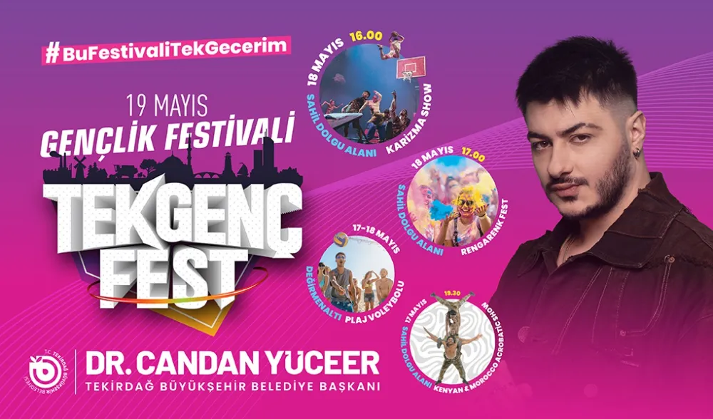 TEKİRDAĞ’DA 19 MAYIS COŞKUSU TEKGENÇFEST İLE ZİRVE YAPIYOR