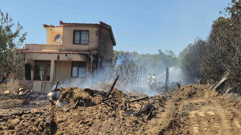 TEKİRDAĞ’DA ÇIKAN YANGIN 2 EVE SIÇRADI, 100 DÖNÜM ALAN KÜL OLDU