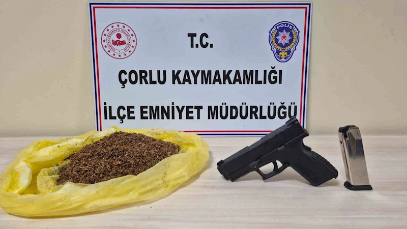 ÇORLU’DA UYUŞTURUCU VE RUHSATSIZ TABANCA ELE GEÇİRİLDİ: 1 TUTUKLU