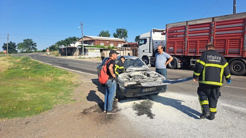 TEKİRDAĞ’DA ARAÇ YANGINI PANİĞİ