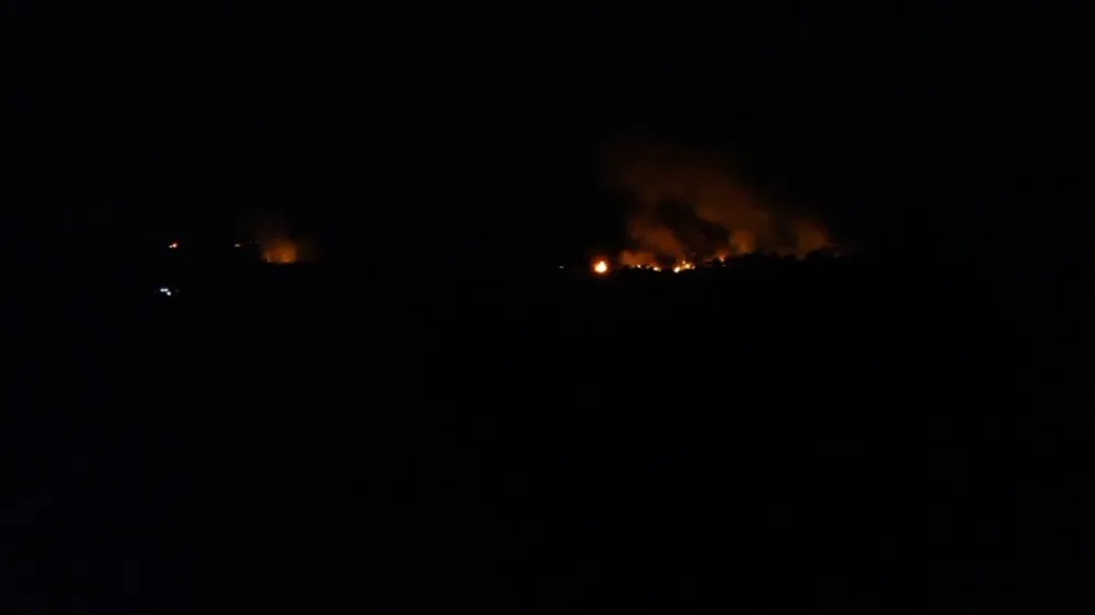 ŞARKÖY’DEKİ ORMAN YANGINI HAVADAN GÖRÜNTÜLENDİ