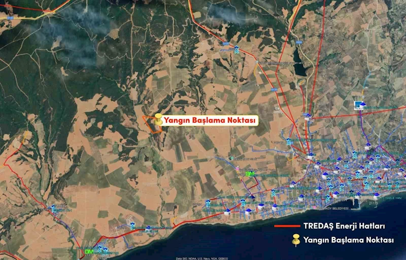 TREDAŞ: YANGIN BÖLGESİNDE BİZE AİT ENERJİ HATTI BULUNMAMAKTADIR