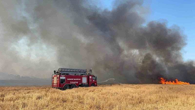 BABAESKİ’DE TARIM ARAZİSİNDEN ASKERİ BÖLGEYE SIÇRAYAN YANGIN KONTROL ALTINA ALINDI