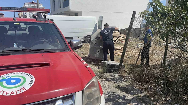 YANICI MALZEME ÇÖP KONTEYNERİNDE YANGIN ÇIKARDI