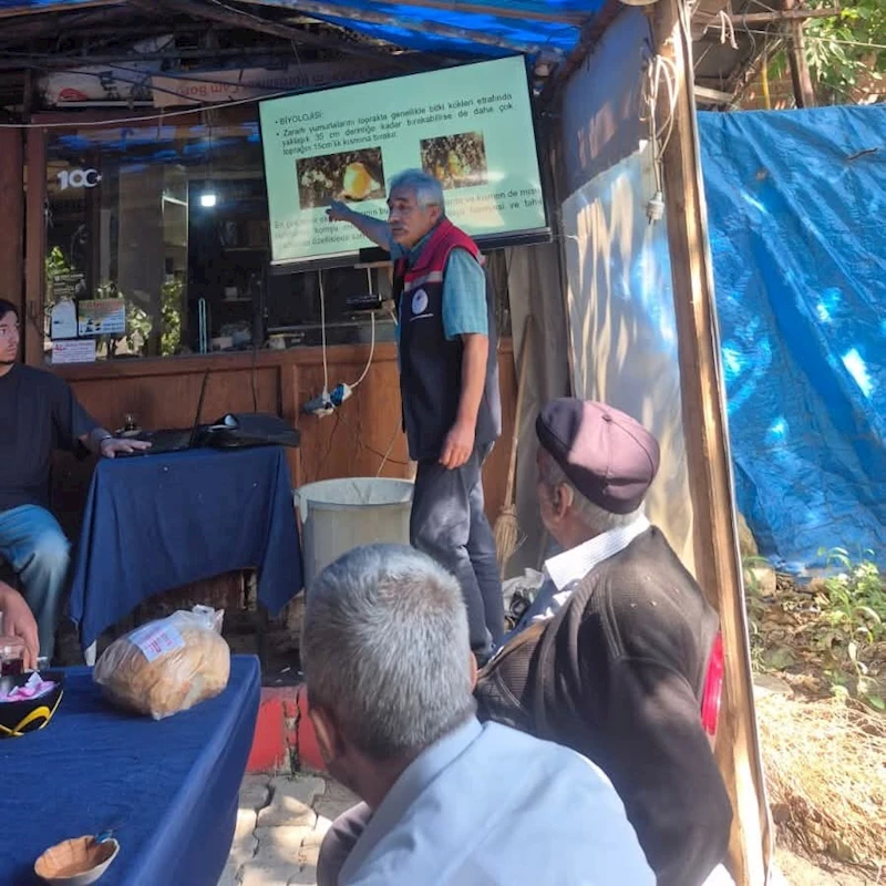 MALKARA’DA ÇİFTÇİLERE BATI MISIR KÖK KURDU ZARARLISI HAKKINDA EĞİTİM VERİLDİ