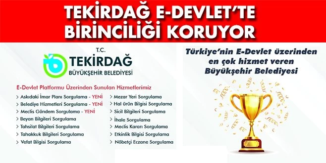 E-DEVLET ENTEGRASYONUNDA BİRİNCİ SIRADA