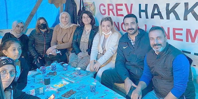 DEVA PARTİSİ?NDEN GREVDEKİ İŞÇİLERE DESTEK 