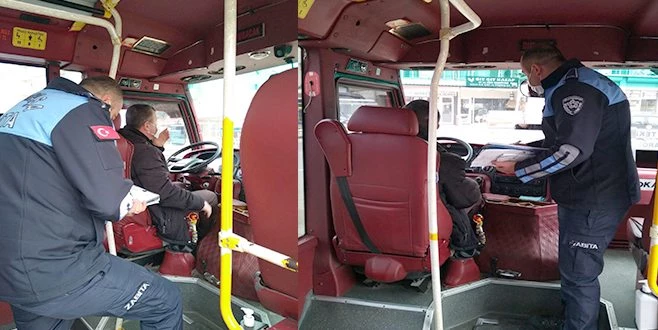 DOLMUŞLARA KORONA VİRÜS DENETİMİ