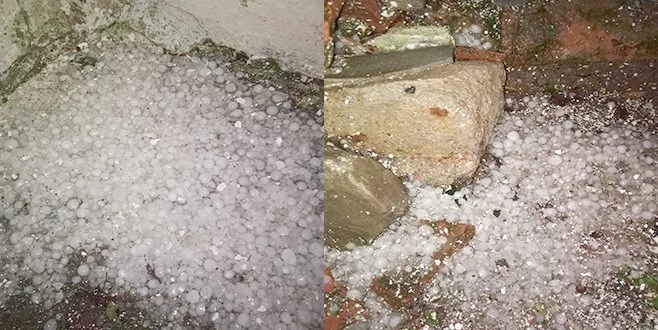 TEKİRDAĞ?DA CEVİZ BÜYÜKLÜĞÜNDEKİ DOLU KORKUTTU