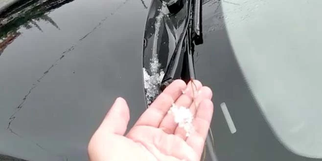 ÇERKEZKÖY?DE ŞİDDETLİ DOLU YAĞIŞI