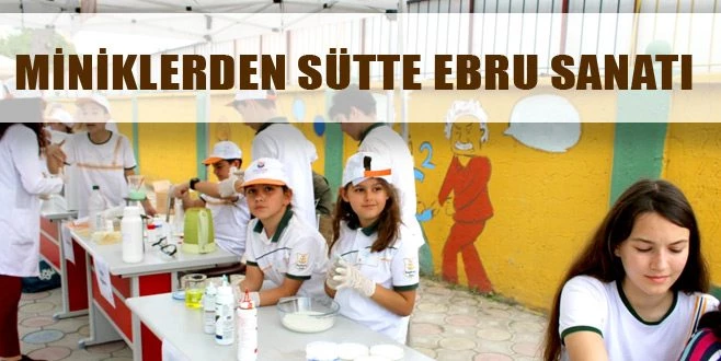 MİNİKLERDEN SÜTTE EBRU SANATI