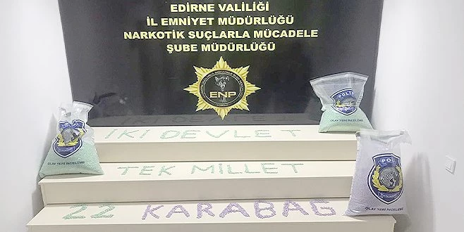 EDİRNE POLİSİNDEN AZERBAYCAN`A DESTEK