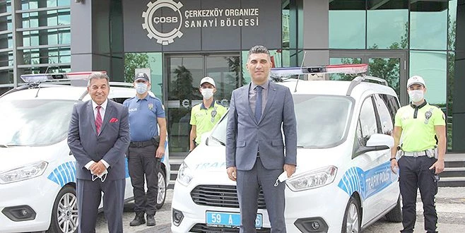 ÇERKEZKÖY EMNİYETİNE ÇOSB`DEN ARAÇ TAKVİYESİ