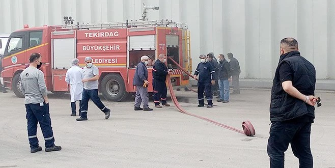 TEKİRDAĞ`DA FABRİKADA YANGIN ÇIKTI