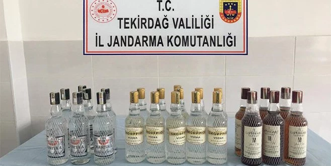 ÇERKEZÖY`DE JANDARMA`DAN KAÇAK İÇKİ OPERASYONU