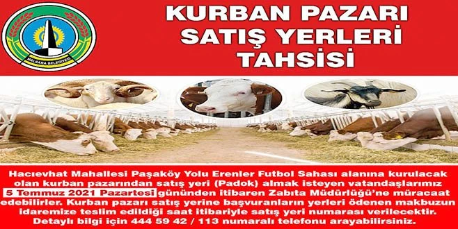 MALKARA`DA KURBAN PAZARI SATIŞ YERLERİ TAHSİSİ