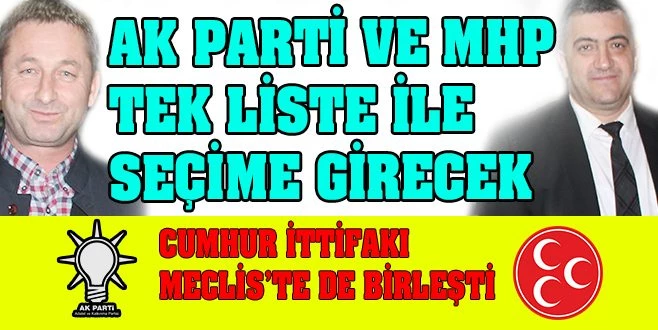 MECLİS`TE DE ORTAK LİSTE