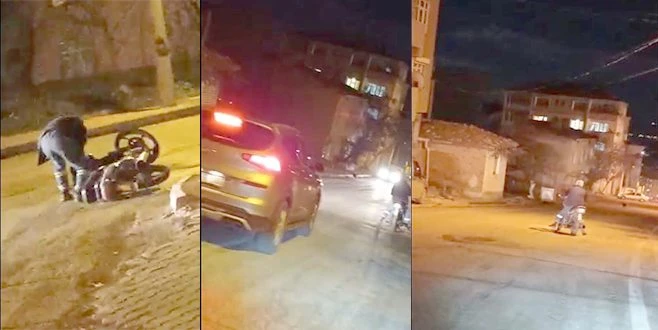 MOTOSİKLETLİNİN TEHLİKELİ YOLCULUĞU 